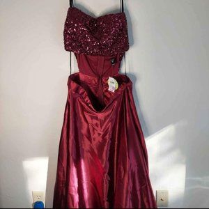 Burgundy sequin dress